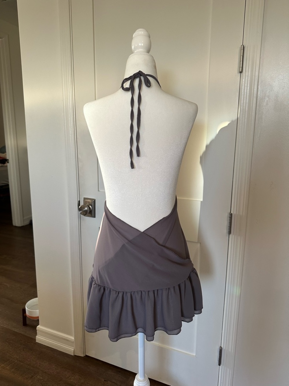 Jaded London Taupe Backless Halter Mini Dress with shell discs - Picture 3 of 6